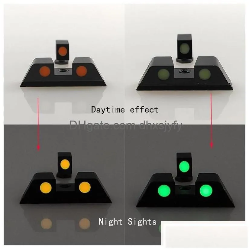 Scopes Tactical Pistol Night Sights Set For G17 19 20 21 22 23 24 26 27 29 30 34 35 36 39 44 45 Drop Delivery Gear Accessories Dhod8