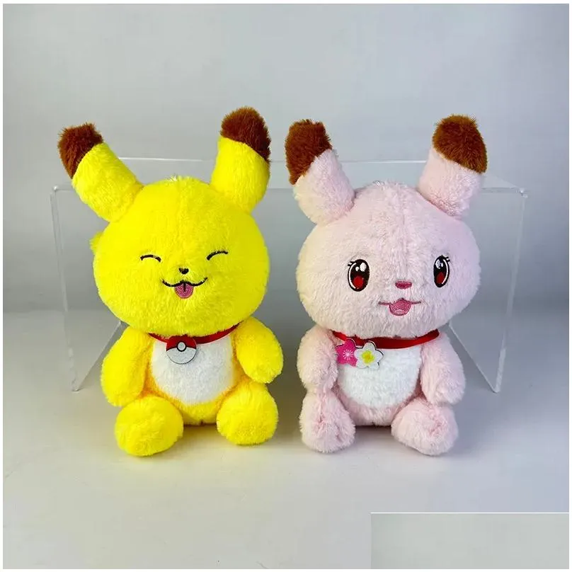 Wholesale cute pink pika plush toys Children`s game Playmate Holiday gift doll machine prizes