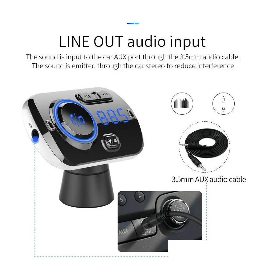 BC49BQ Bluetooth Cars Mp3 Player Wireless Car  USB Hands Free Calling Fm Led Display Car Kit Support 2 Phone Connection