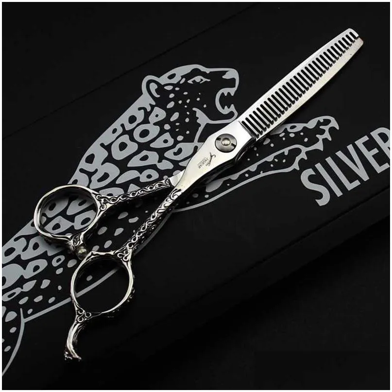  GM45 professional barber hair scissors 6.0 9CR 62HRC Hardness cutting / thinning silver shears with case