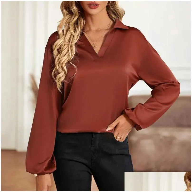 Women`s Blouses Solid Color Casual Loose For Women Fashion 2024 Spring Vintage Oversized Shirts And Elegant Female Tops