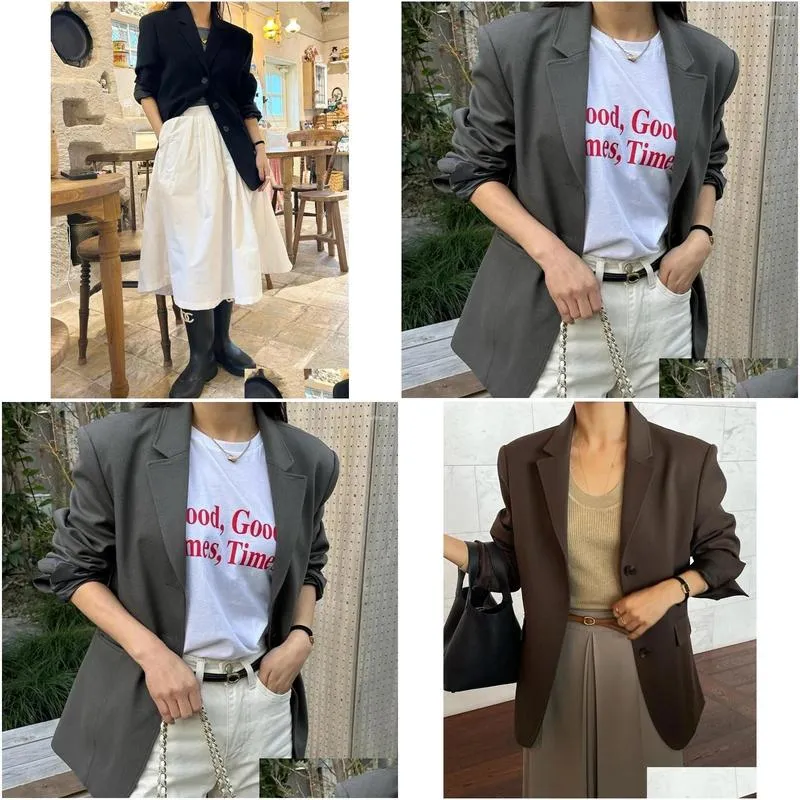 Women`s Suits Korean Style Spring Oo Single Three-button Casual Fit Jacket