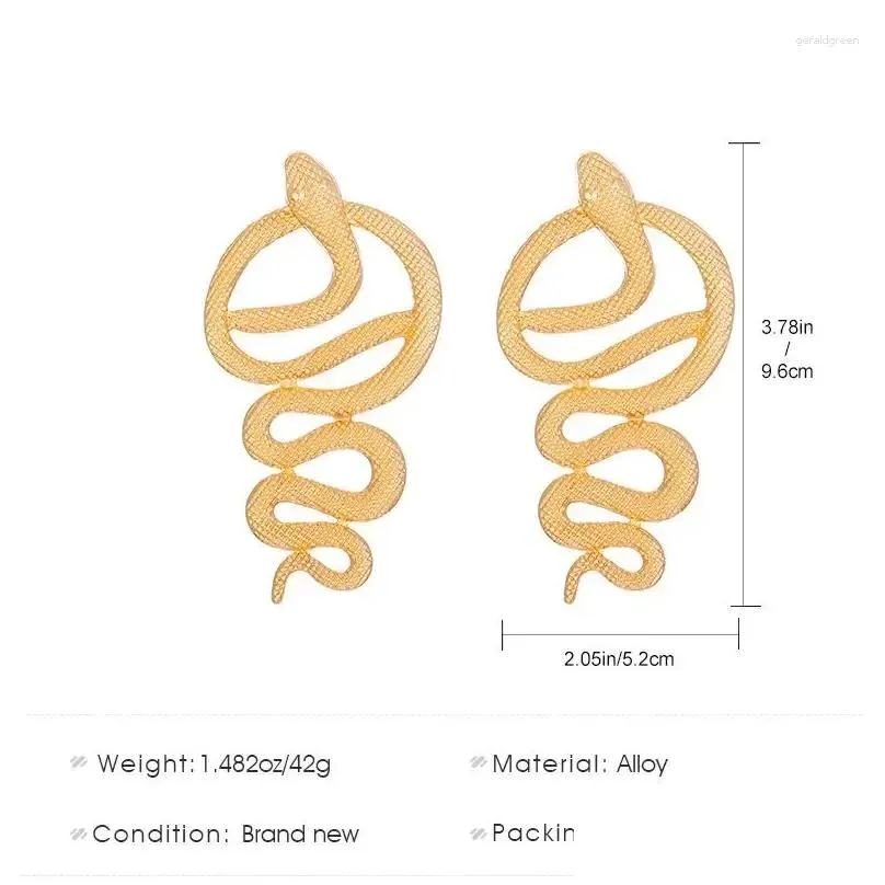 Stud Earrings Fashion Punk Exquisite Embossed Long Snakes For Women Men Hip Hop Exaggerated Metal Animal Jewelry Gift 2024