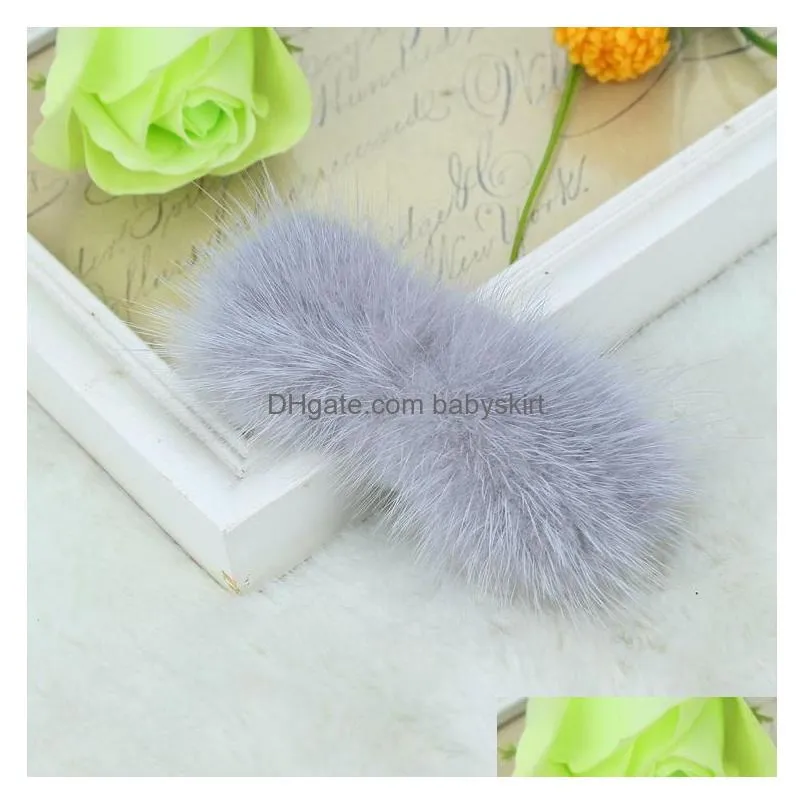 Hair Accessories Korean Style Headdress Bow Tie Hairpin Plush Fur Duckbill Clip Side Cute Bangs9329115