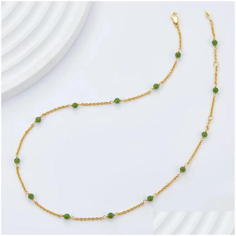 Chains Wholesale Natural Verdelite Gemstone Necklace Sliver 925 Sterling Silver For Women