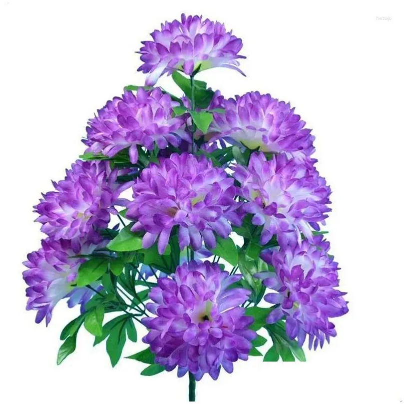 Decorative Flowers Artificial Plants Purple Clematis Home Garden Decorate