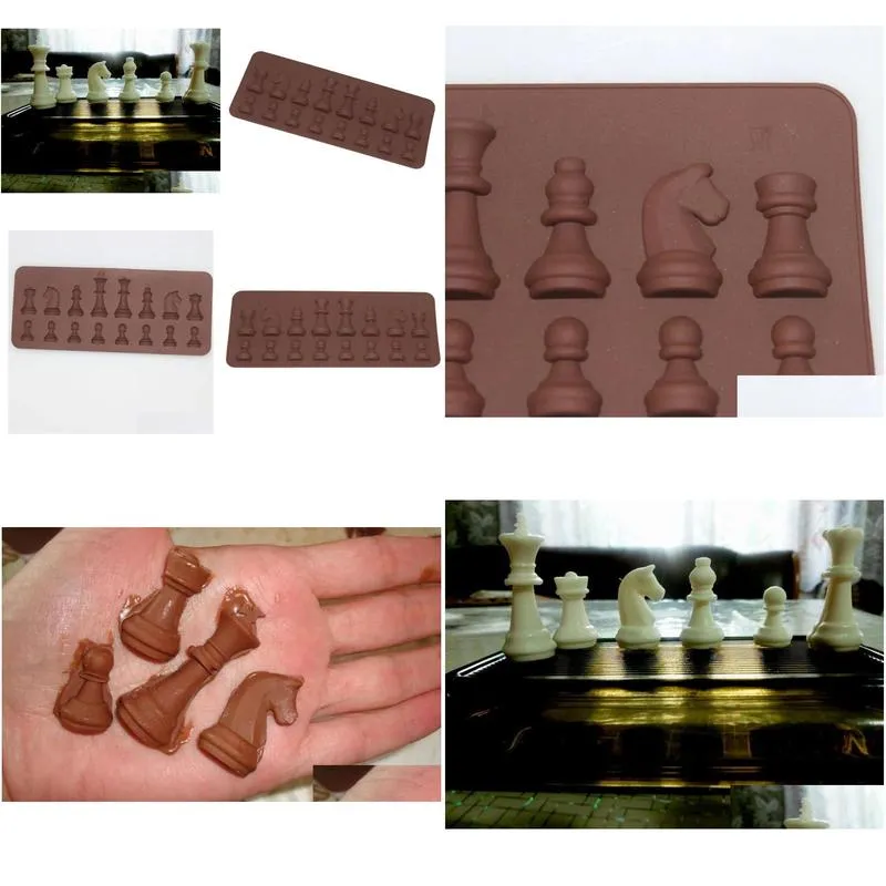 New International Chess Silicone Mould Fondant Cake Chocolate Molds For Kitchen Baking