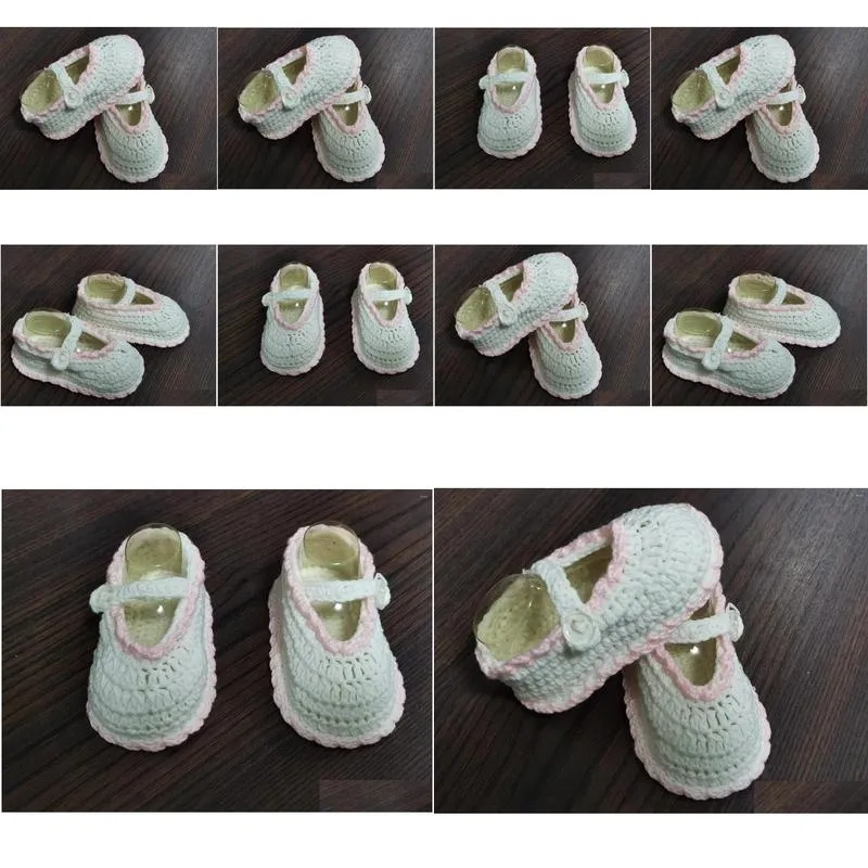 First Walkers Special Price Handmade Crochet Baby Sandals Spring Autumn Girls Shoes 11cm