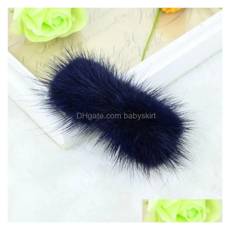 Hair Accessories Korean Style Headdress Bow Tie Hairpin Plush Fur Duckbill Clip Side Cute Bangs9329115