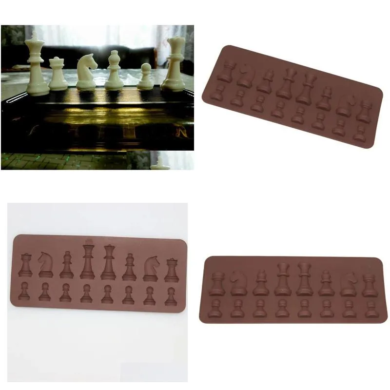 New International Chess Silicone Mould Fondant Cake Chocolate Molds For Kitchen Baking
