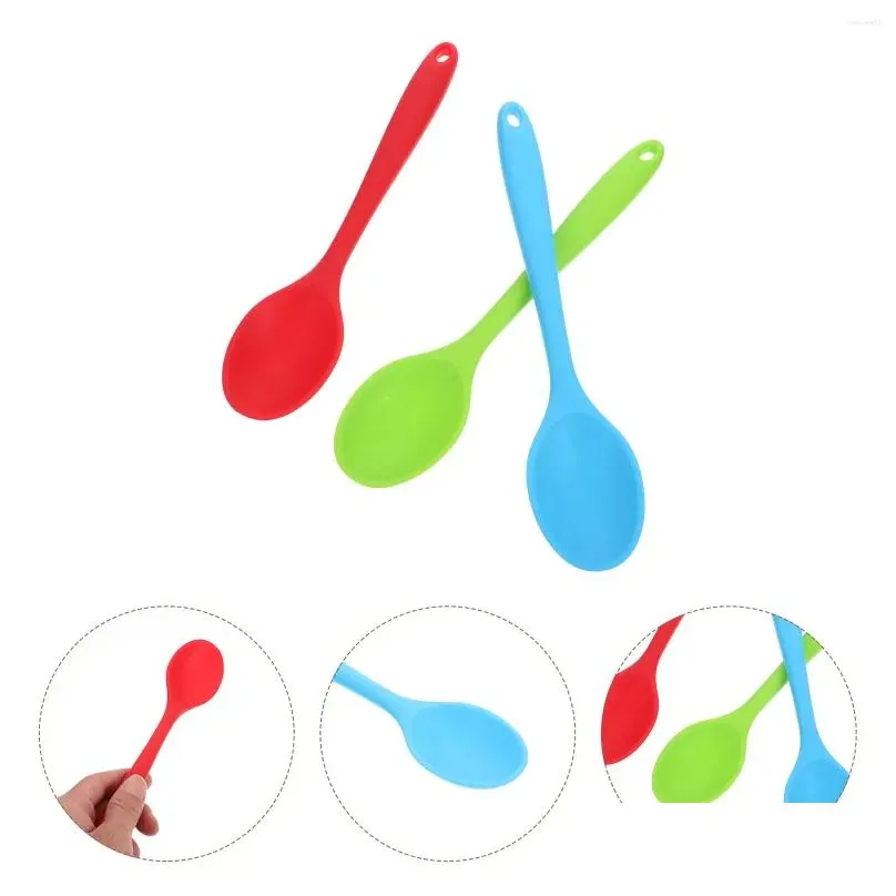 Forks Silicone Spoon Spoons For Kitchen Supplies Salad Accessories Non-stick Serving Utensils