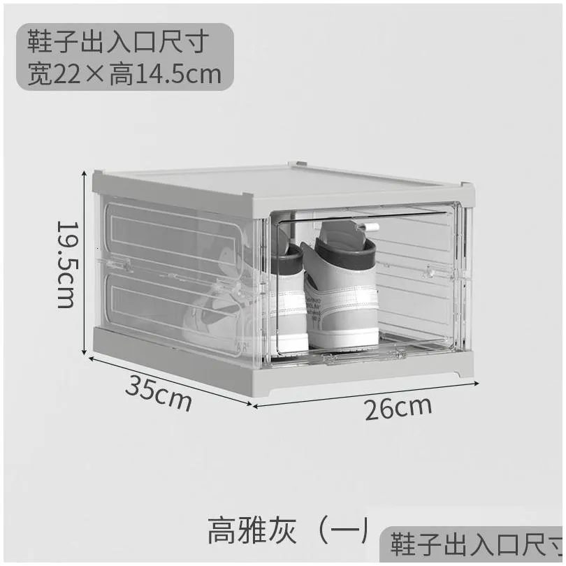 storage baskets foldable integrated shoe box cabinet transparentvisible installation dustproof and moistureproof 230607