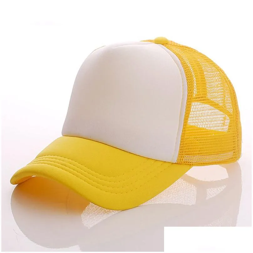 Ball Caps Plain Trucker Hats For Adts Men Women Custom Printing Embroidery Logo 5 Panels Blank Summer Mesh Cap Adjustable Snapback Spo Dhn60