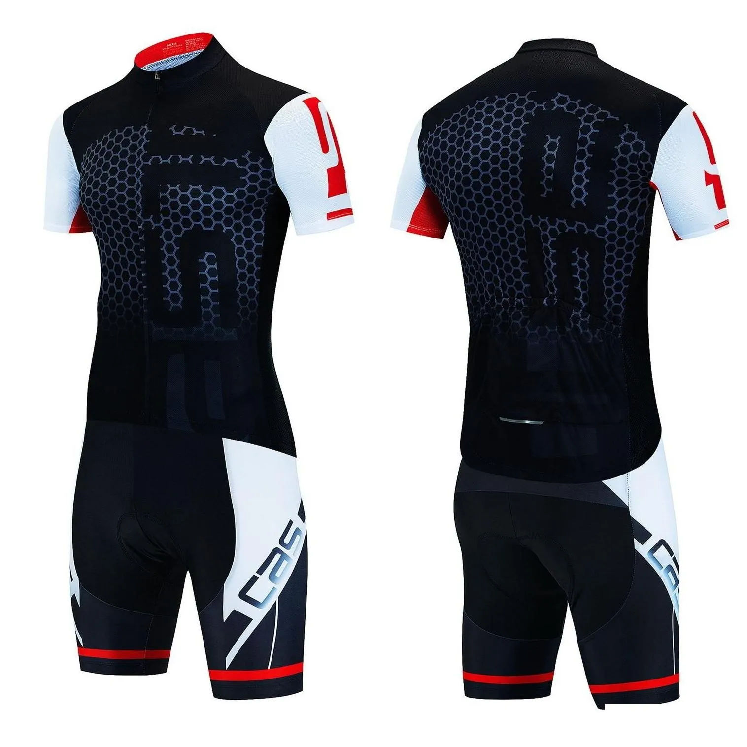 Cycling Jersey Sets Bicycles Set Mtb Mens Maillot Summer Cycle Tshirt Bib Shorts Suit Triathlon Mountain Bike Clothes Drop Delivery Sp