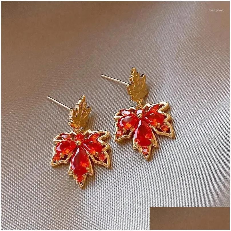 Dangle Earrings Korea Fashion Jewelry Luxury Orange Pendant Elegant Women`s Evening Party Accessories