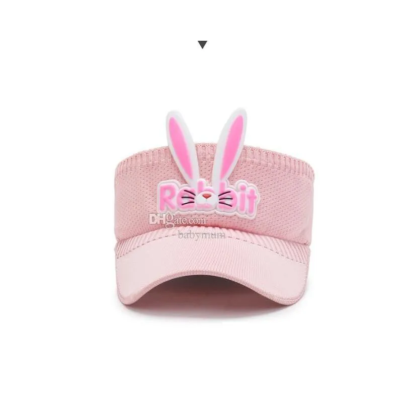 Summer baby Visor Hat Cartoon Rabbit peaked cap Kids Toddler Outdoor Sports Casual Sun Hat Breathable Knitted Elastic Hat