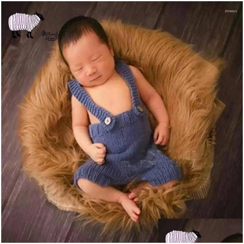 Blankets 50 85 Cm Born Pography Faux Fur Blanket Props Baby Boy Girl Po Shoot Basket Filler Infant Fotografia Accessories