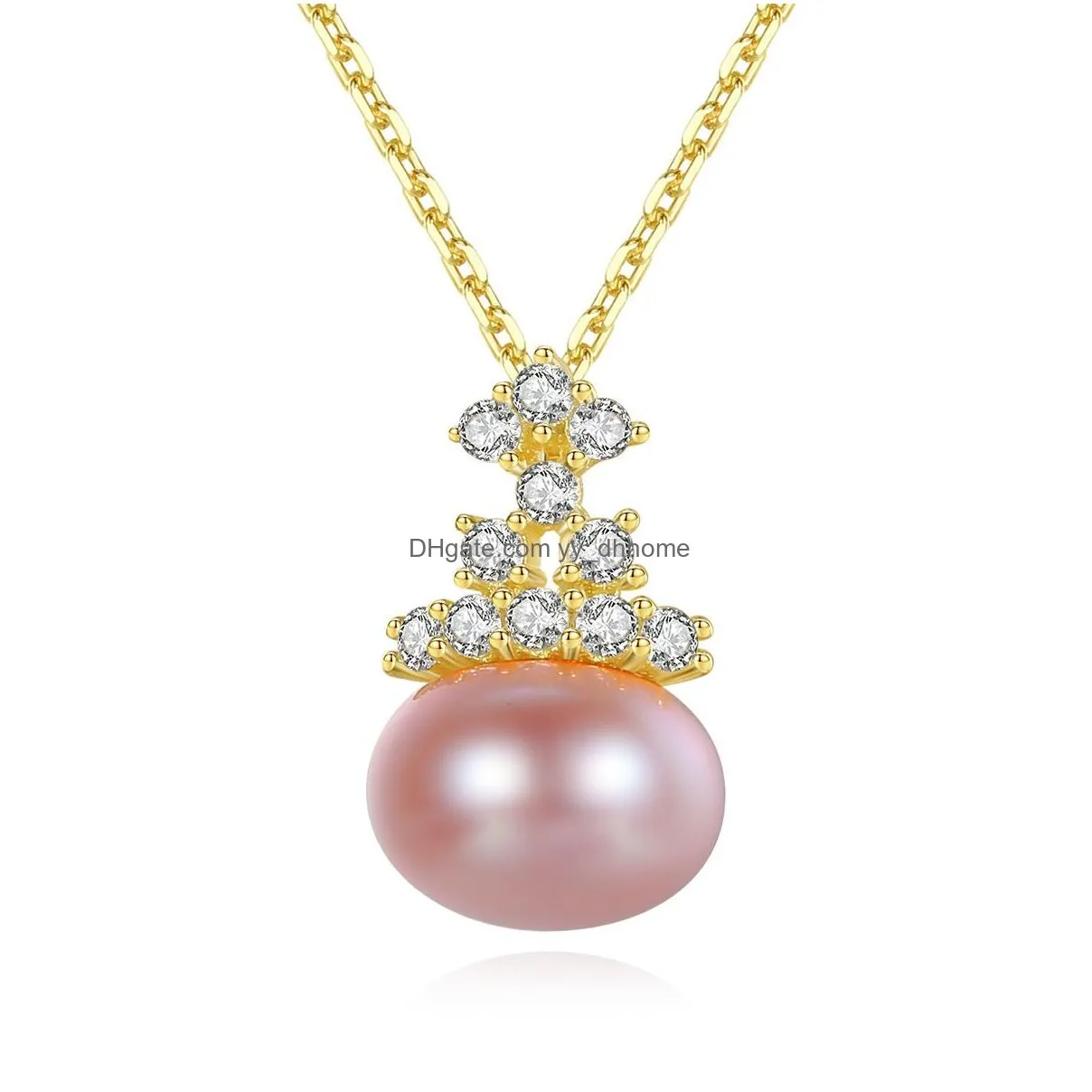 korean fashion sweet pearl shiny zircon crown pendant necklace jewelry sexy charming women clavicle chain necklace accessories