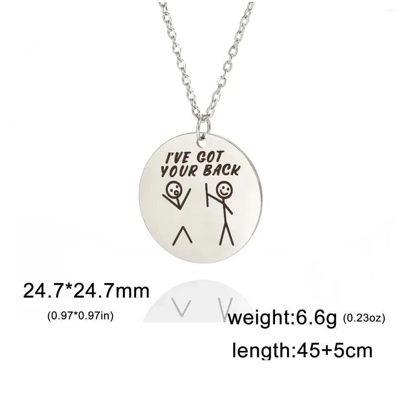 Pendant Necklaces Teamer Minimalist Stainless Steel Necklace For Friend Don`t Worry I `ve Got Your Back Choker Jewelry Birthday Gifts