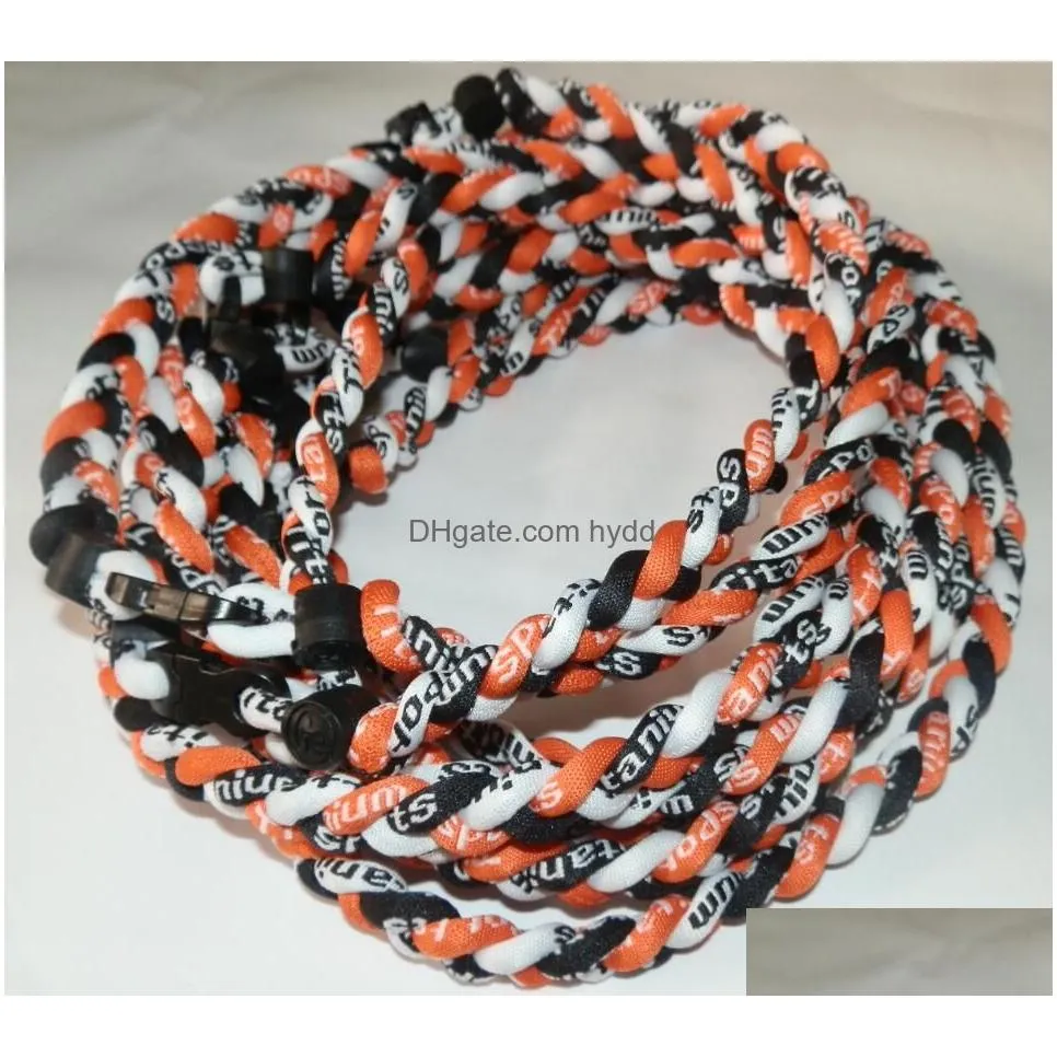 titanium sport accessories softball weaves triple single rope necklace baseball tornado bracelet weaves necklaces for kids y2655816