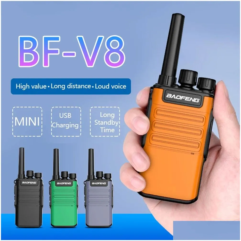 Other Sporting Goods Baofeng Mini BFV8 WalkieTalkies Two Way Ham CB Radio Portable Outdoor Hunting Handheld UHF HF Transceiver Walkie Talkie 18 KM ghjrt