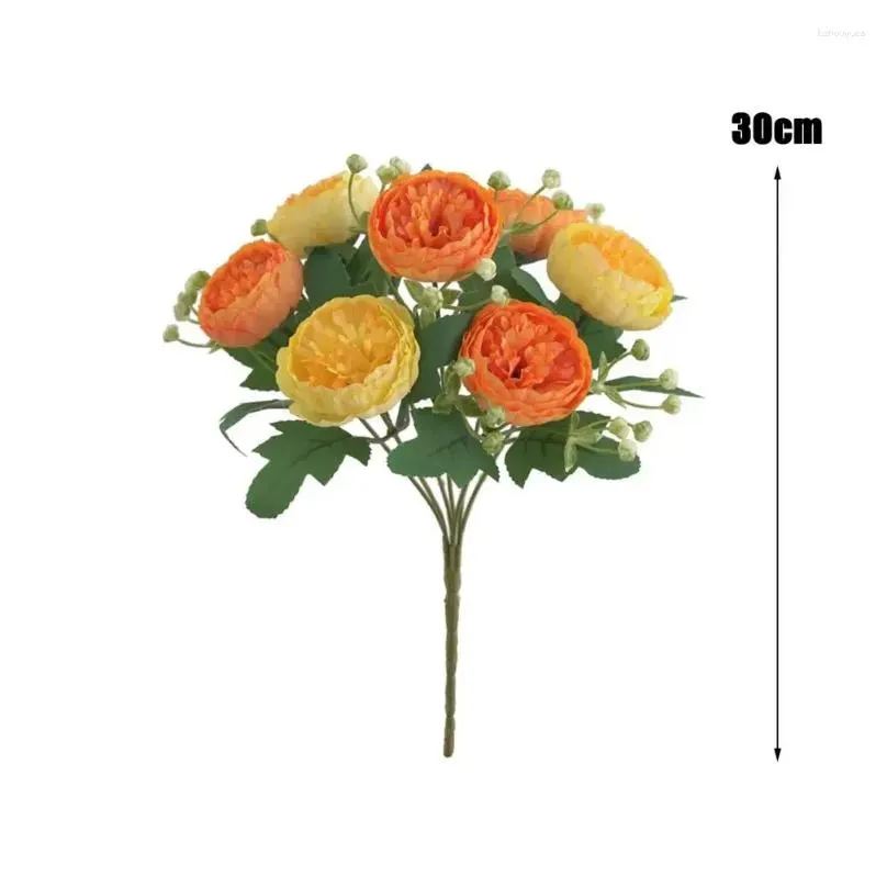 Decorative Flowers Long-lasting Fake Realistic Artificial Peonies Branch With Stem 7 Head Faux For Home Decor Wedding Party Po