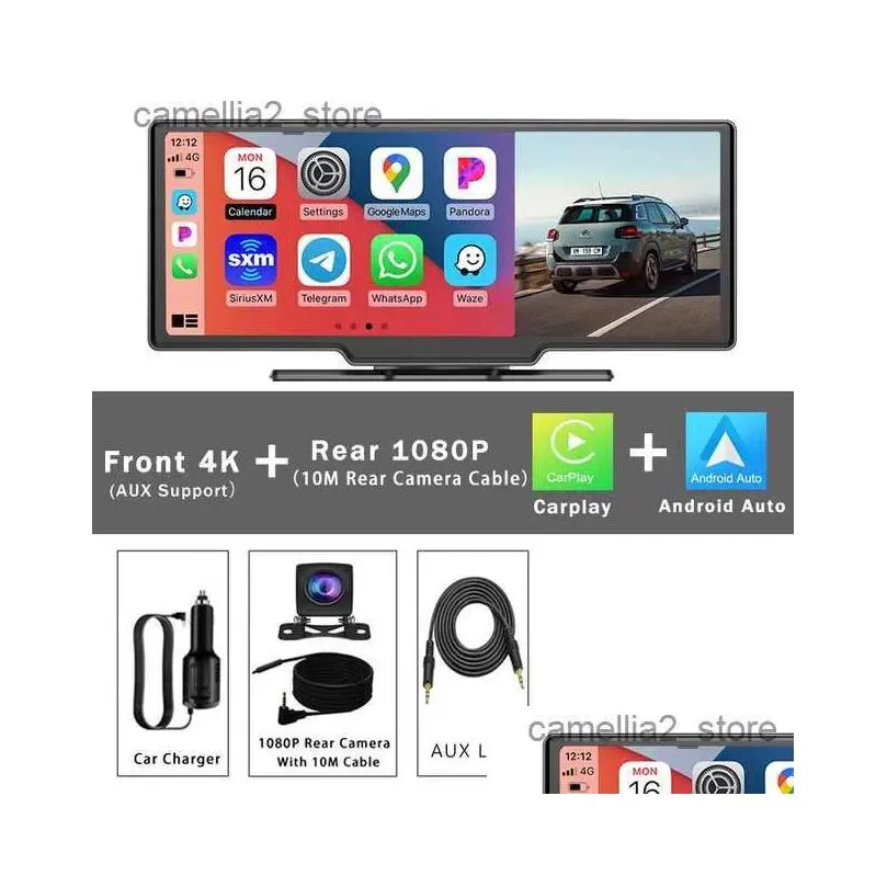 car dvr Dash Cam 10.26 Inch 4K 2160P Car DVR Carplay Android Auto Video Drive Recorder Stream Dashcam Truck Car Camera 5G Wifi GPS AUX