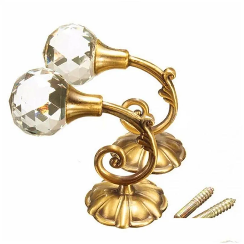 curtain poles 2pcs metal crystal glass holdback wall tie back hooks hanger holder luxurious window accessories drop 230613