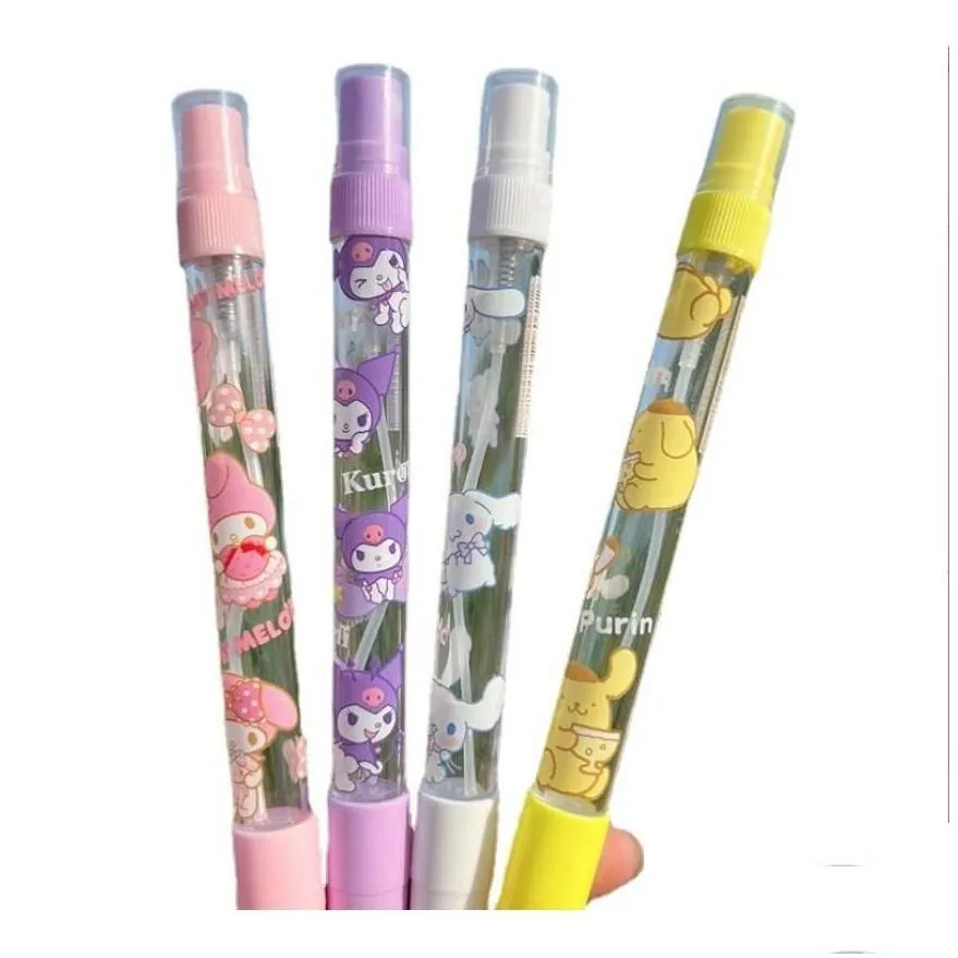 wholesale Gel Pens Wholesale 48 Pcs/Set Cute Melody Print Student Black Pen With Per Spray Bottle Smooth Writing Supplies 0.38Mm Stationery Sc