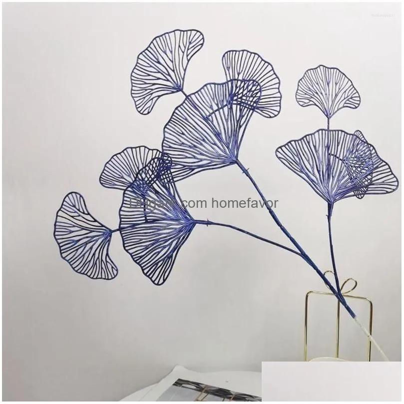 decorative flowers 1pc fake wedding ginkgo leaf branch artificial leaves home shop decor party supplies