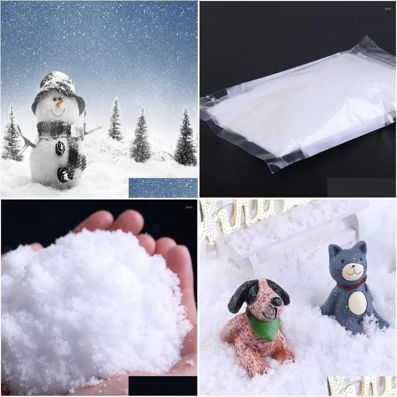 Christmas Decorations 500G/Package Emation Artificial Snow Powder Magic Instant Holiday Decoration Drop Delivery Home Garden Festive Dhn5D