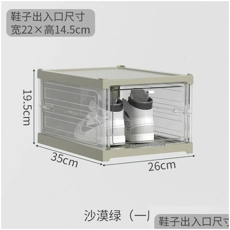 storage baskets foldable integrated shoe box cabinet transparentvisible installation dustproof and moistureproof 230607