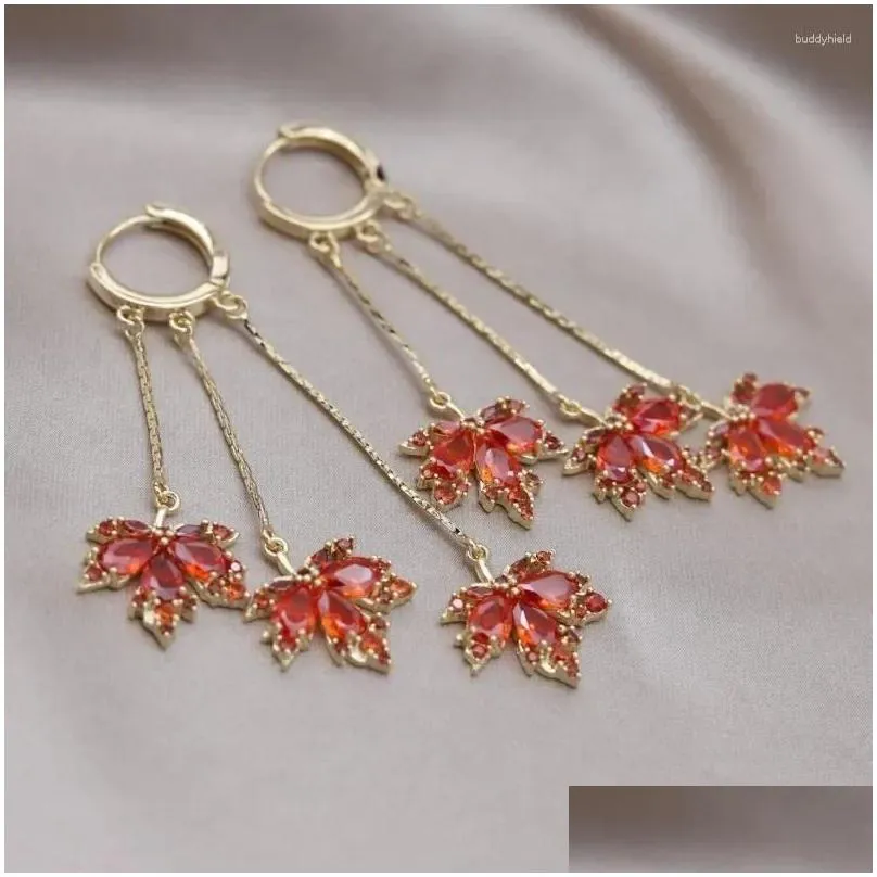 Dangle Earrings Korea Fashion Jewelry Luxury Orange Pendant Elegant Women`s Evening Party Accessories