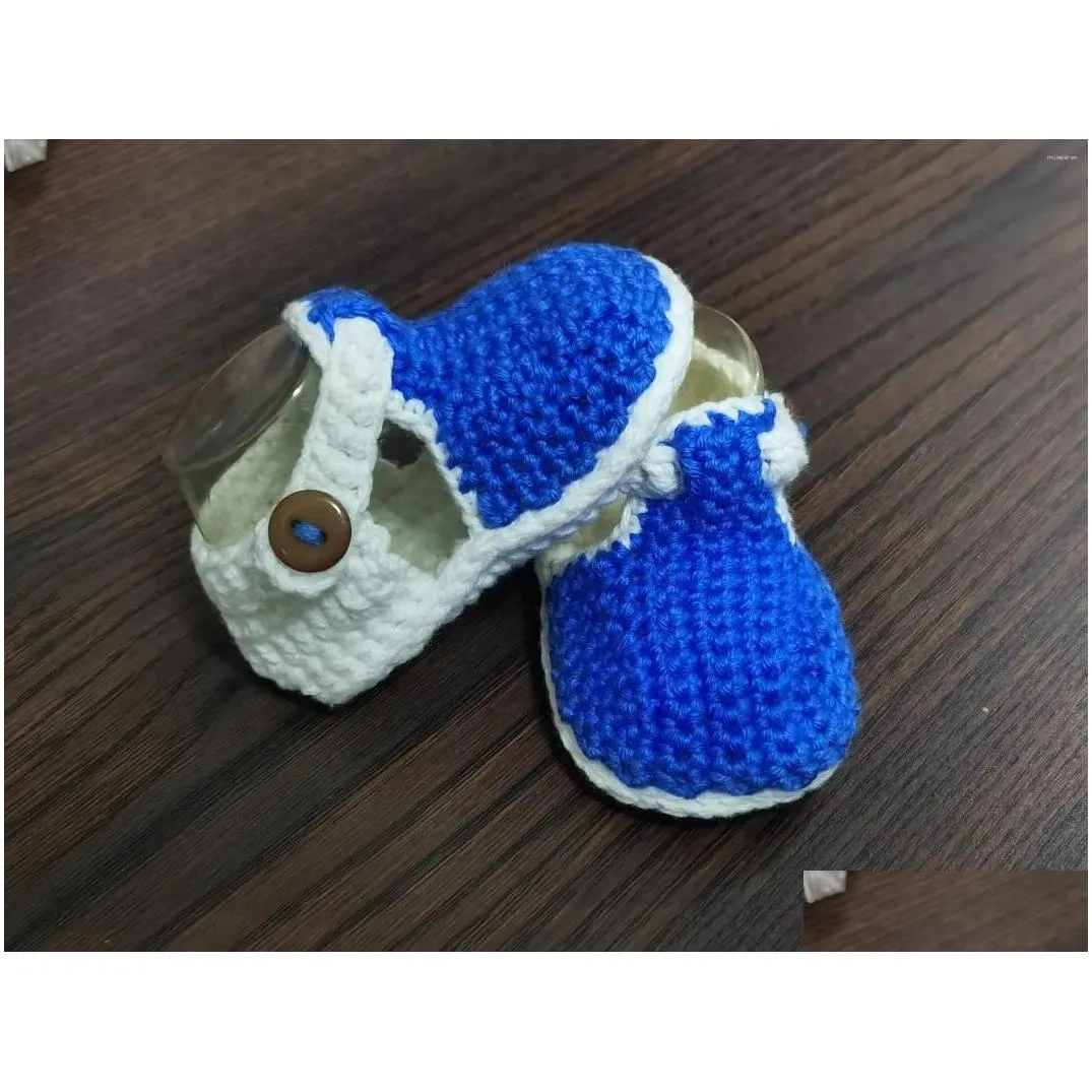 First Walkers Handmade Crochet Baby Sandals Summer Shoes Girl Size:9cm