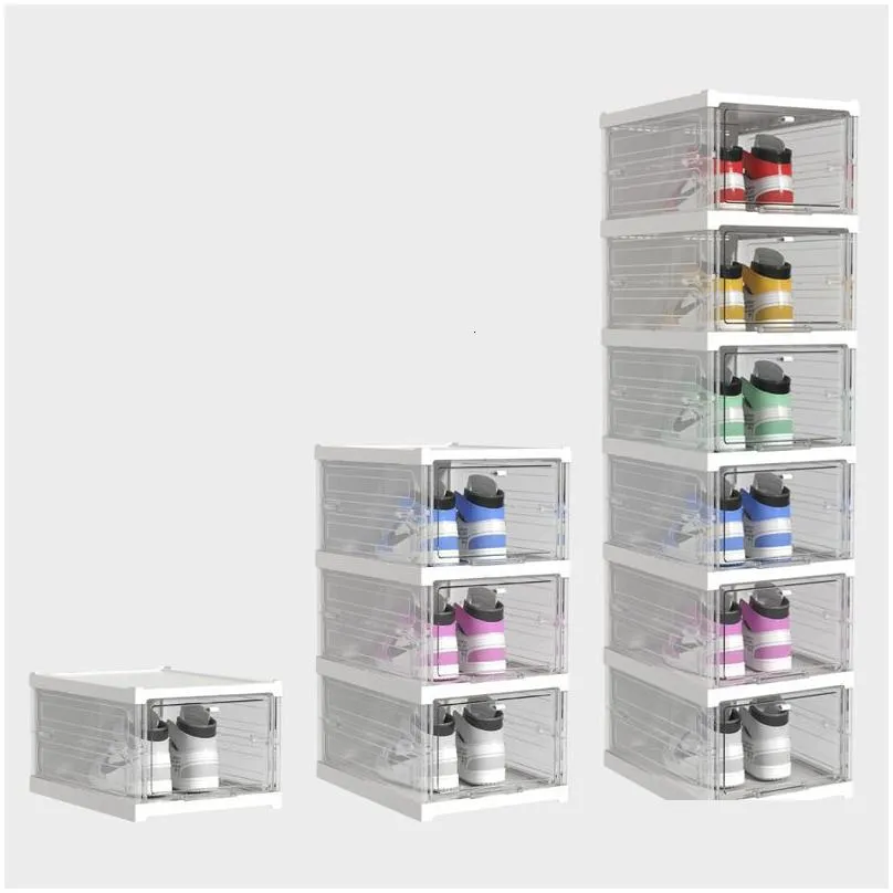 storage baskets foldable integrated shoe box cabinet transparentvisible installation dustproof and moistureproof 230607