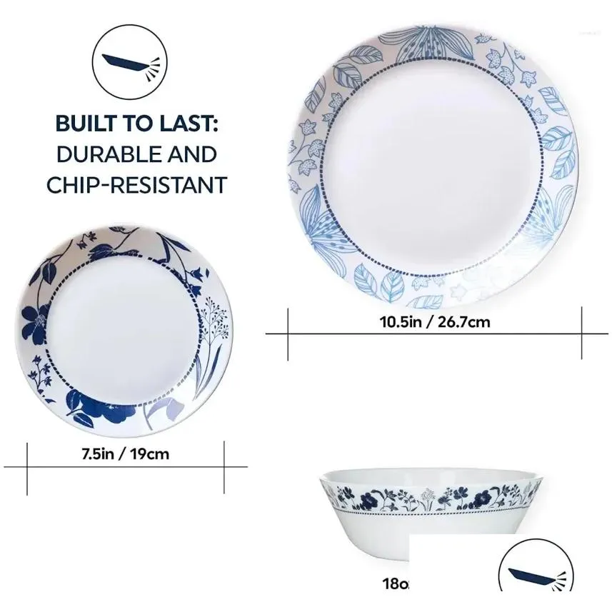 Dinnerware Sets Expressions Rutherford 12-pc Set Service For 4 Portable Tableware Kawaii Fork Chopstick White Plates K