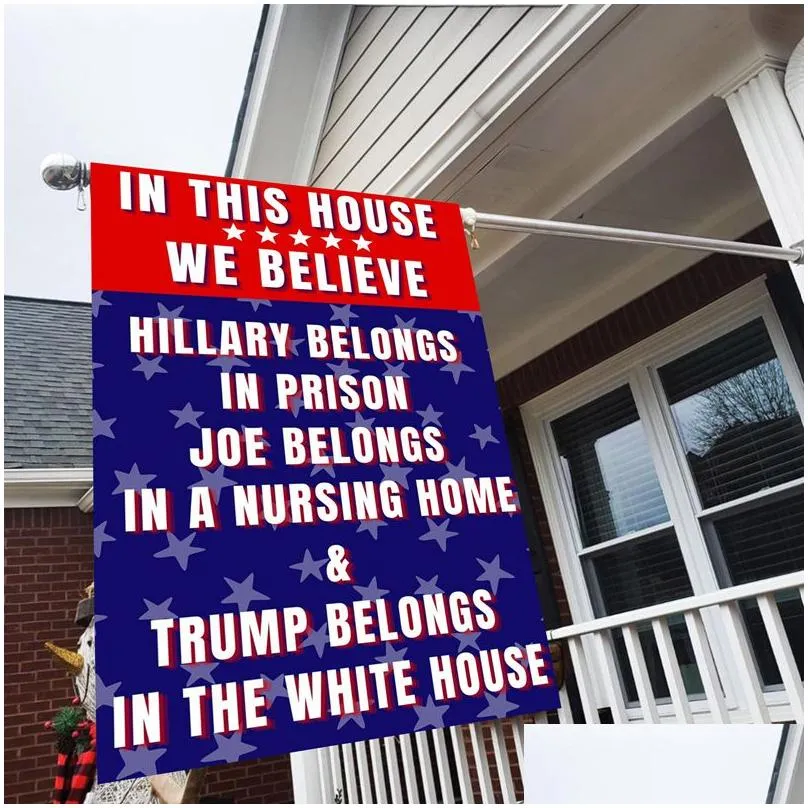 30*40cm Trump Garden Flag 2024 USA Campaign Banner Flax Double Printing Trump Flags
