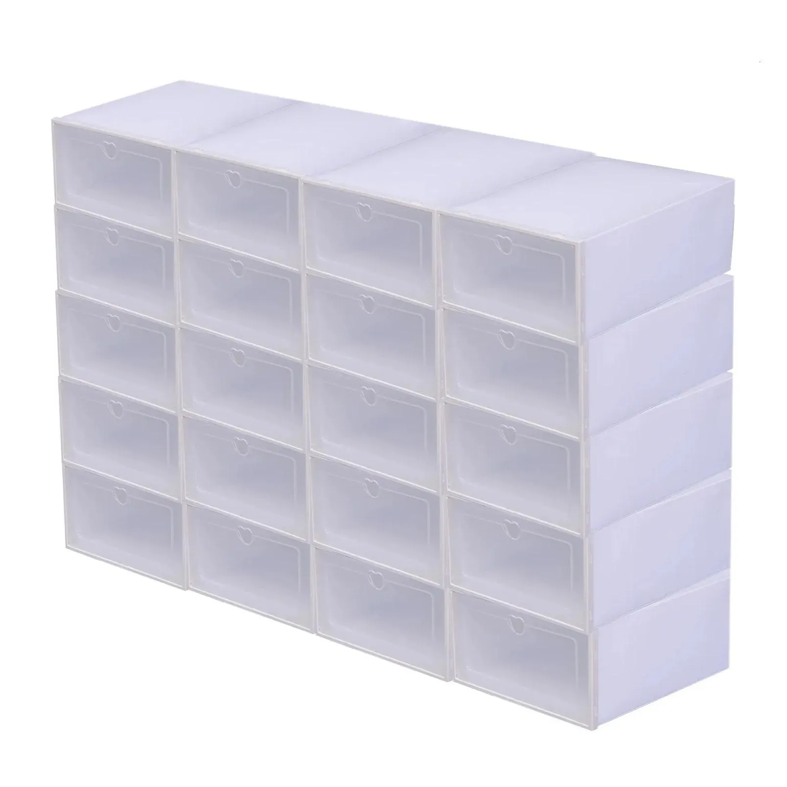 storage boxes bins 20pcsset thicken shoes box stackable plastic drawer case stand organizer shelf for hallway living room shoebox
