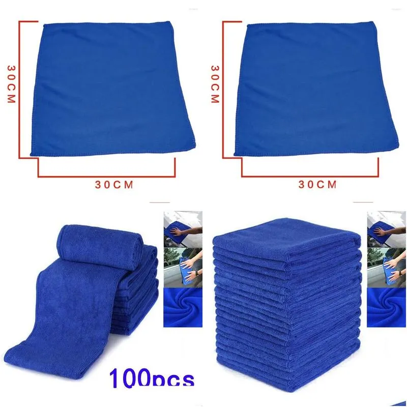 Car Wash Solutions 200 Pcs No-Scratch Rag Polishing Dust Rags 30Cmx30cm Microfiber Cleaning Cloth Towel