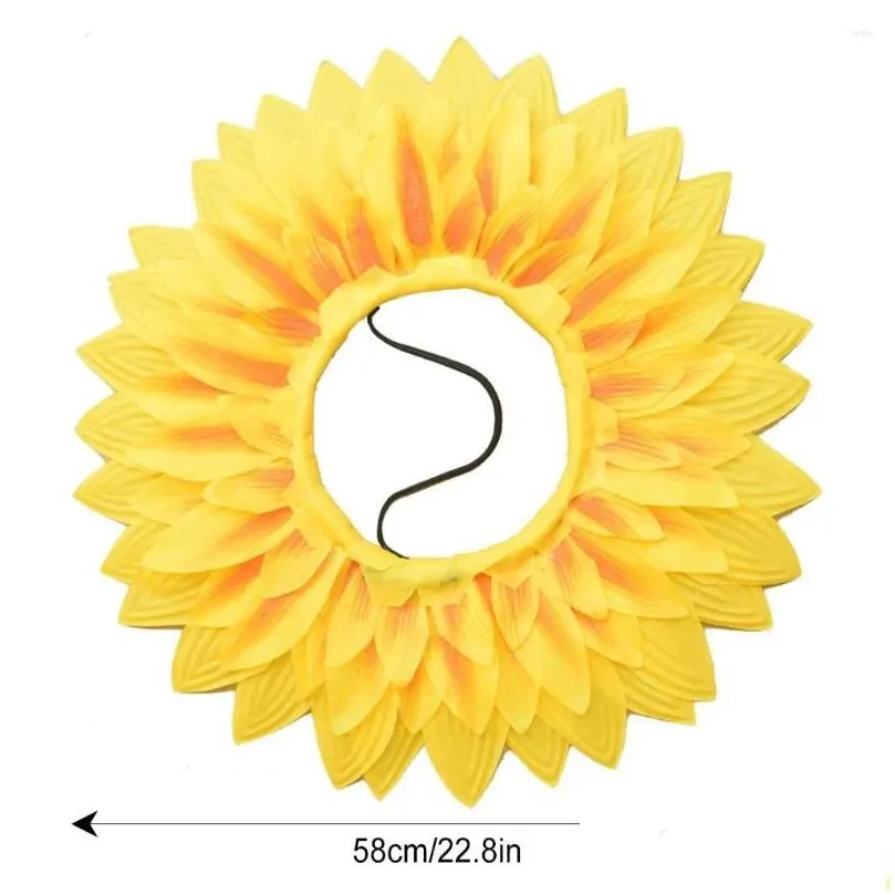 Decorative Flowers Yellow Wide Application Novelty Sunflowers Costume Hat For All Ages Easy To Wear Headwear