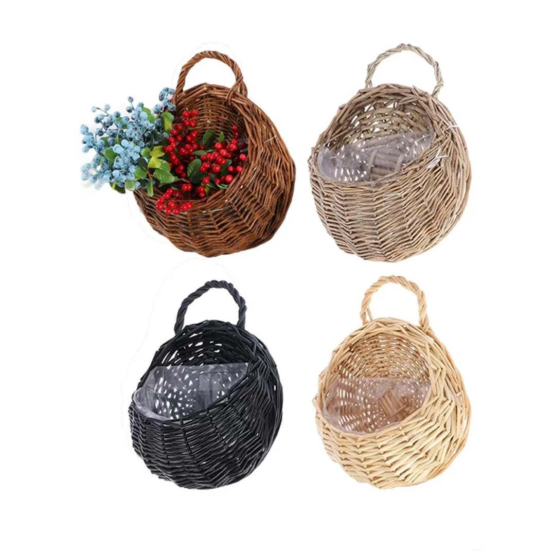 planters pots wicker woven hanging basket wall planter flower handmade rattan for home decor garden wedding 230608