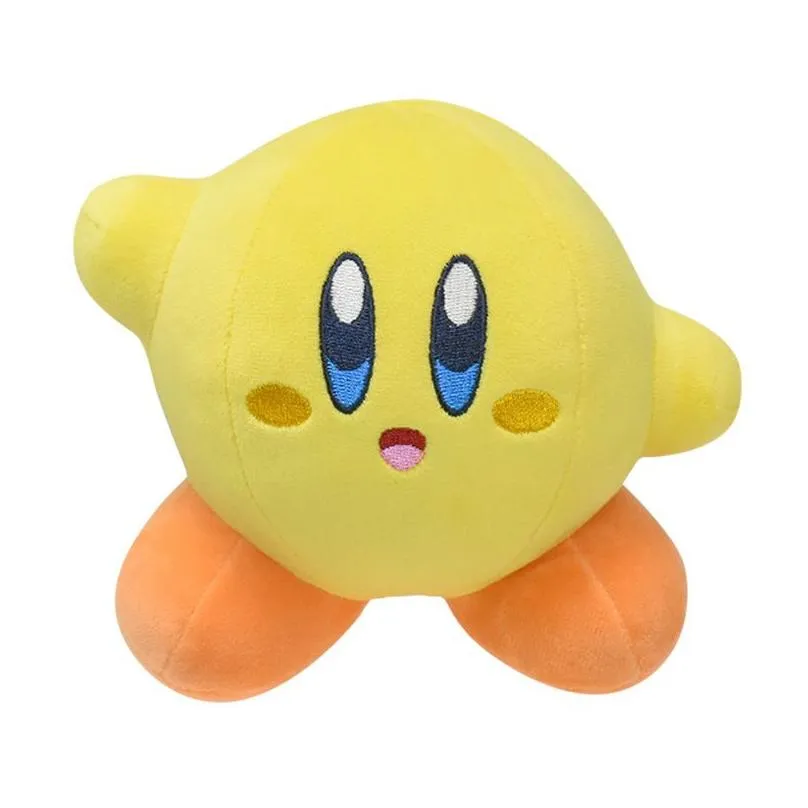 6 Colors Cute Kirby Plush Toys 15CM Pink Blue Green Yellow Black Smile Angry Expression Plushies Kirby Doll Kids Best Gift Toy