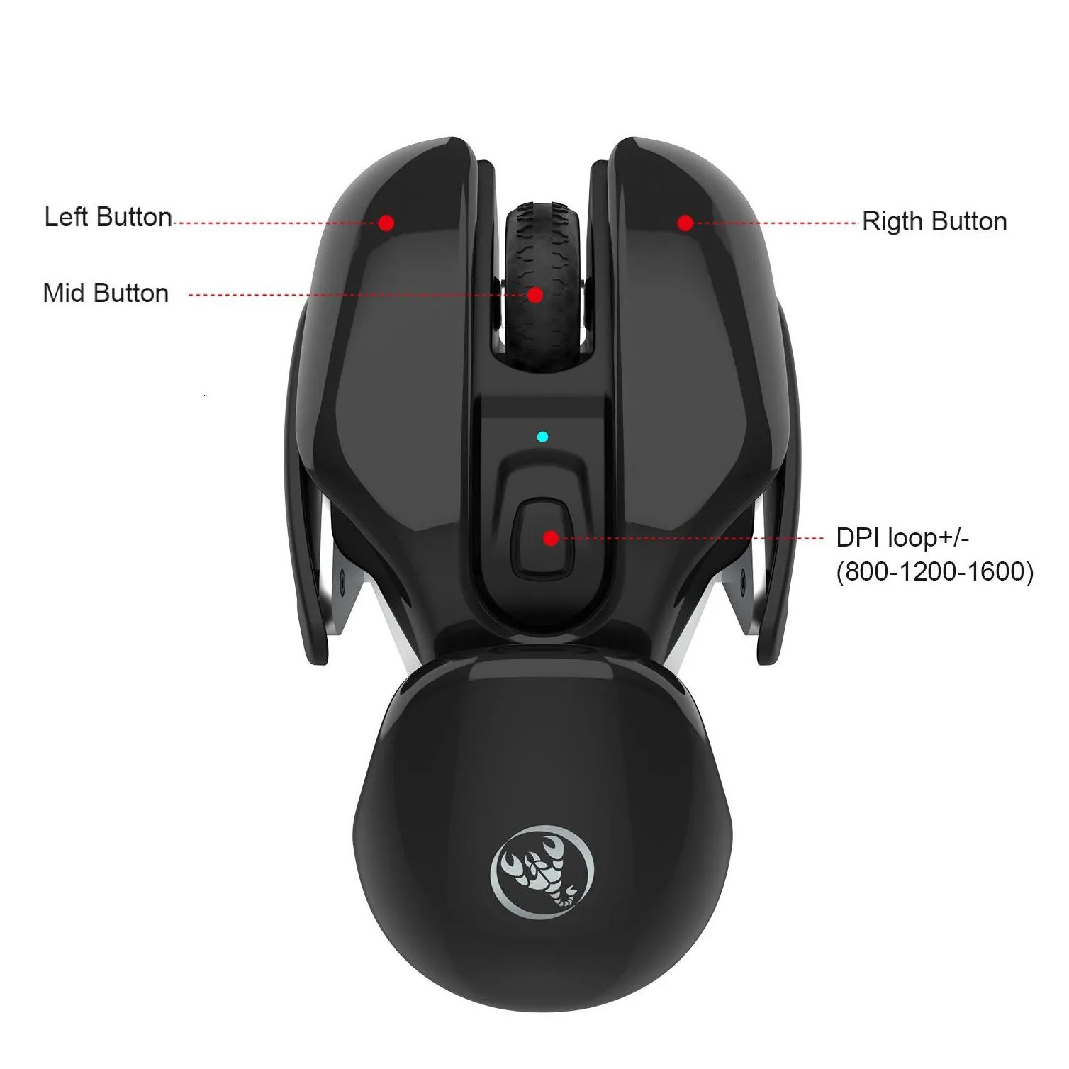 Mice Mice Rechargeable Wireless Mouse Silent Click Design USB for Laptop Notebook Desktop 1600dpi Adjustable 230210