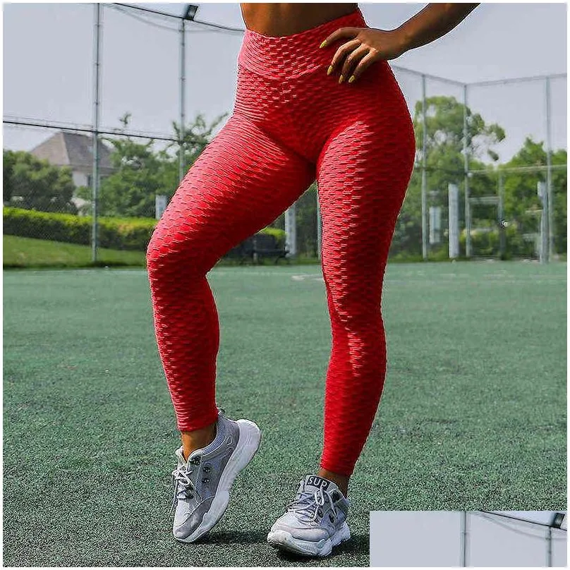 women high waist bubble butt leggings push up fitness legging solid legging sportswear jeggings women 211231