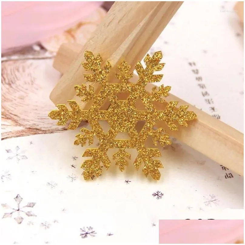 Christmas Decorations 20pcs Glitter Snowflake Tree Pendent Decoration Ornaments Fake Patches DIY Year Garlands Home Crafts