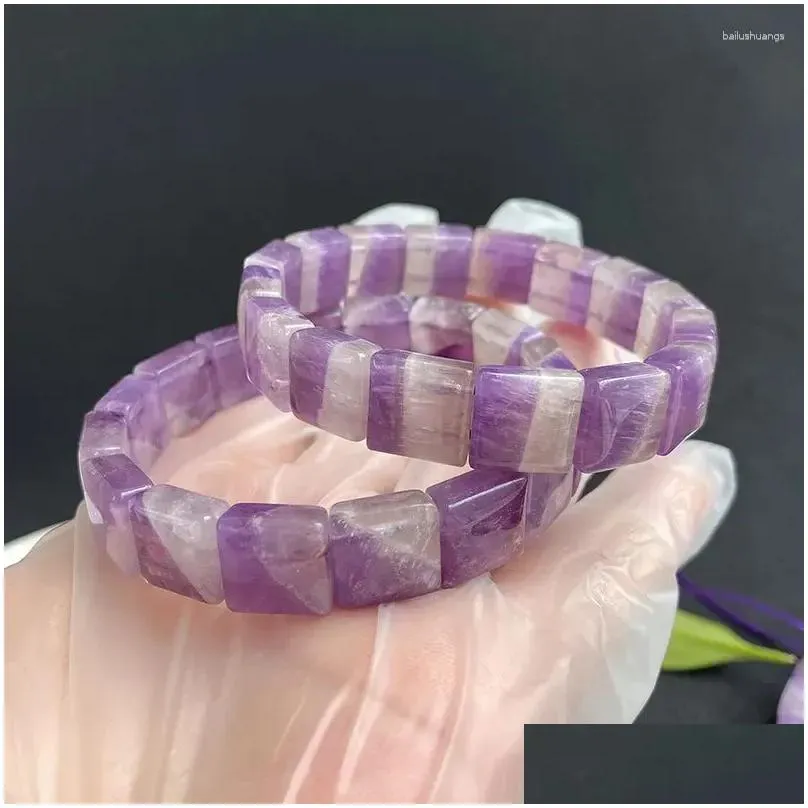 Strand Wholesale Milk White Purple Natural Crystal Bracelet Two-color Lavender Hand Row For Girl Boys Gift Stone Fashion Jewelry