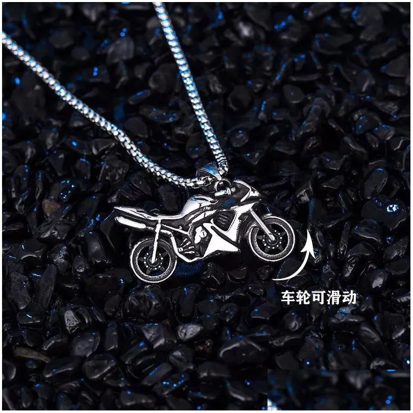 vintage titanium steel box chain necklace harley motorcycle pendant mens long sweater chain couple accessories