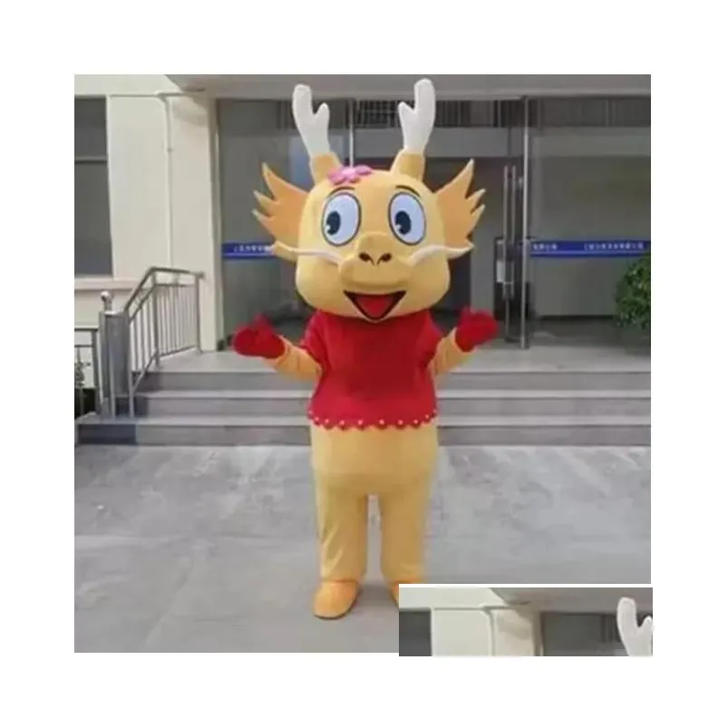 2024 Halloween Cartoon Dragon Mascot Costume Cute Baby Dragon Adult Walking Party Performance Costume Christmas Dressing Props