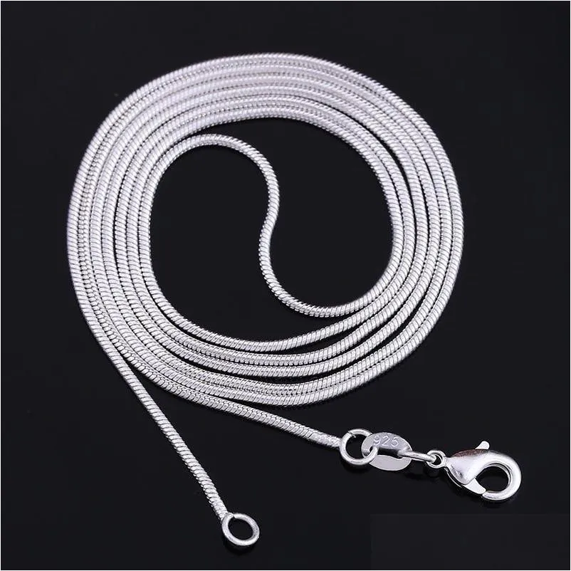 8 sizes snake fine 925 sterling silver italy necklace chains with lobster clasps link for charms pendant wedding party trendy jewelry
