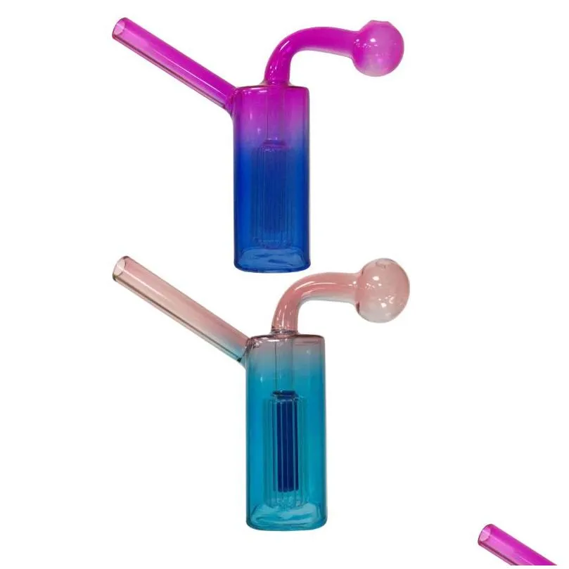 Bubbler Oil Burner Mini Glass Bongs Percolator Diffuser Water Pipes Hookah Bong Bubblers Recycle Filter Portable Smoking Dab Rigs